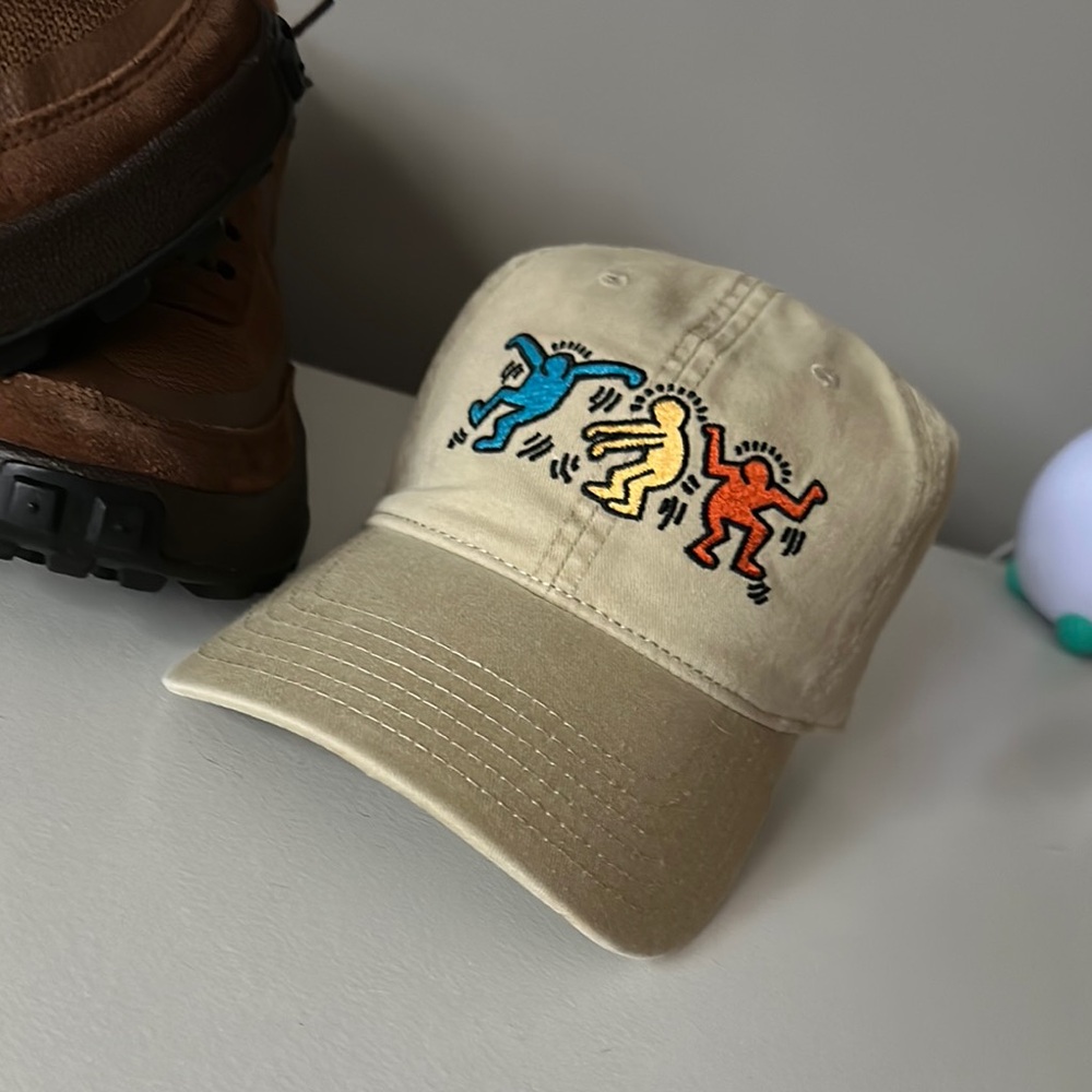 Beige Cap with Colorful Dancing Figures